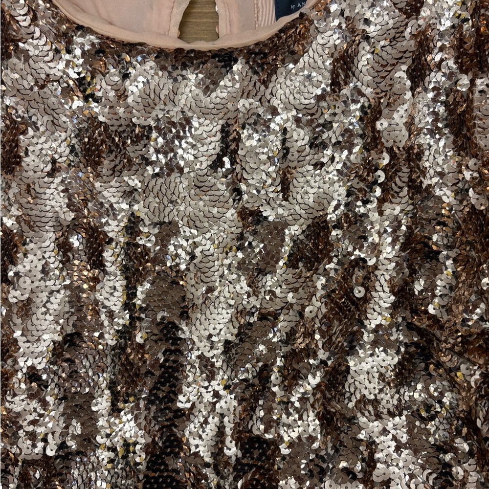 Anthropologie Maeve Rose Gold Sequin Midi Dress - Picture 4 of 6
